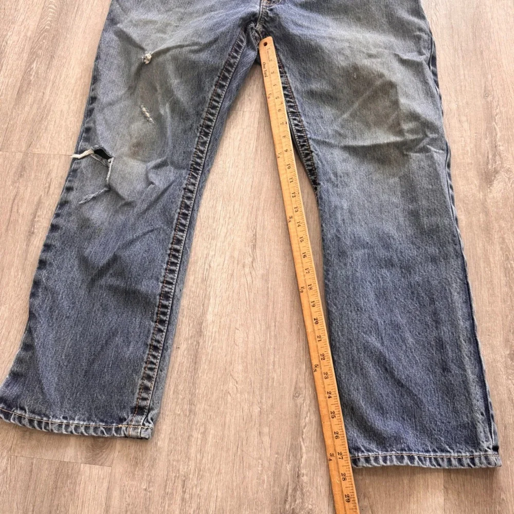 Ariat FR M4 Relaxed Boot Cut Jeans Mens 36x30 Blue Flame Resistant Distressed